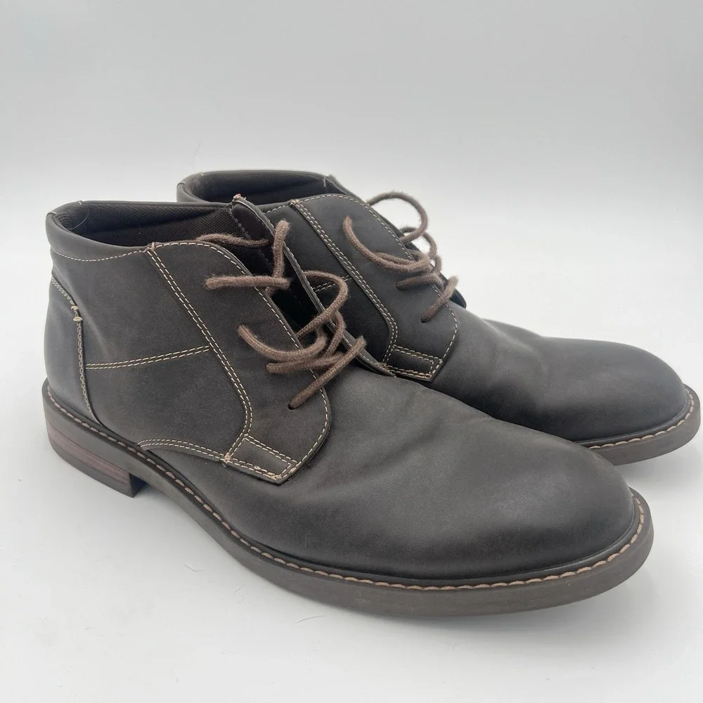 Dexter Men's Chukka Boots Brown Leather Casual Lace Up Ankle Boots Size 10